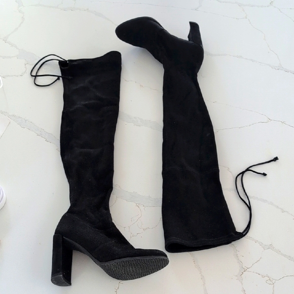 Black Over-the-Knee Boots Size 7 - Picture 6 of 11